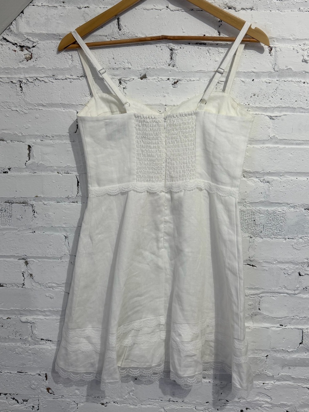 Reformation Arya White Linen Lace Corset Mini Dress Bridal Engagement Size 4 - Picture 11 of 15